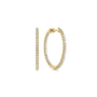Gold 20mm French Pavé Inside Out Diamond Hoop Earrings | Noahs Fine Jewelry