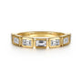 Gabriel & Co Gold Bezel Baguette Diamond Anniversary Band | Noahs Fine Jewelry