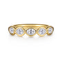 Gabriel & Co Gold Bezel Oval Diamond Anniversary Band | Noahs Fine Jewelry