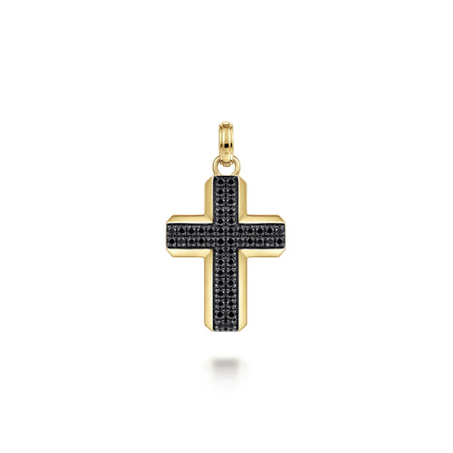 Gabriel & Co. 14K Gold Black Diamond Cross Pendant | Noah's Fine Jewelry TX