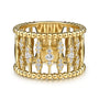 Gabriel & Co. Gold Bujukan Beaded Wide Diamond Band | Noahs Fine Jewelry Texas