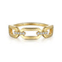 Gabriel & Co. 14K Yellow Gold Chain Link Diamond Ring | Noahs Fine Jewelry DFW