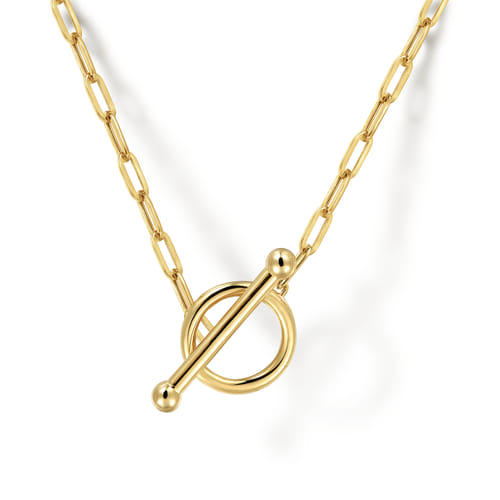 Gabriel & Co. 14K Gold Chain Toggle Necklace | Noah's Fine Jewelry Dallas