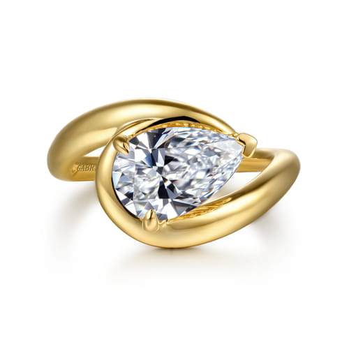 Gabriel & Co. 14K Gold Chapelle Pear Diamond Bypass Engagement Ring | Noahs Fine Jewelry