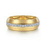 Gabriel & Co. Gold Diamond Inlay Wedding Men's Ring | Noahs Fine Jewelry Dallas