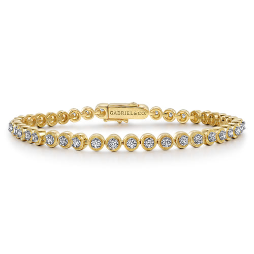 Gabriel & Co. 14K Yellow Gold Diamond Tennis Bracelet | Noah's Fine Jewelry TX