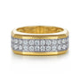 Gabriel & Co Yellow Gold Double Row Diamond Mens Ring | Noahs Fine Jewelry