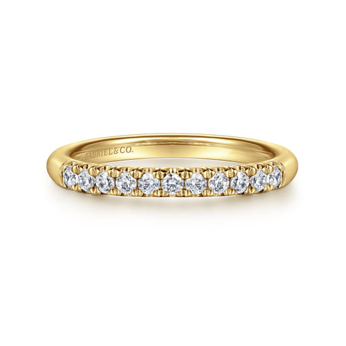Gabriel & Co. 14K Gold French Pavé 0.25ct Diamond Wedding Band | Noahs Fine Jewelry