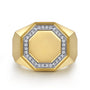 Gabriel & Co. Yellow Gold Hexagon Diamond Ring | Noah's Fine Jewelry TX