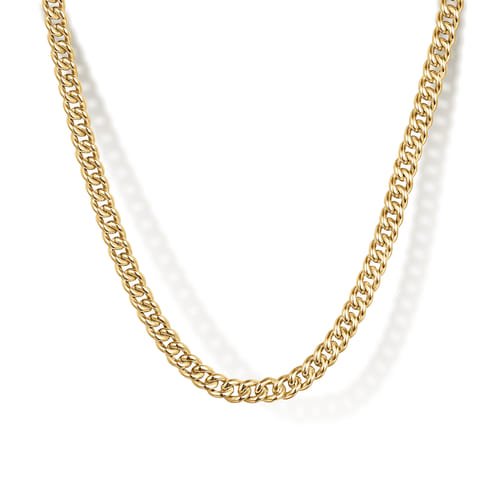 Gabriel & Co. 14K Yellow Gold Hollow Cuban Link Chain Necklace | Noahs Fine Jewelry TX