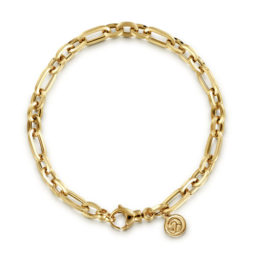 Gabriel & Co. 14K Yellow Gold Hollow Link Chain Bracelet | Noah's Fine Jewelry DFW