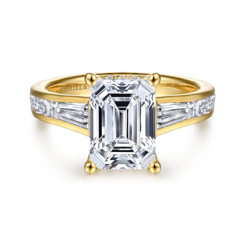 Gabriel & Co. 14K Gold Juney Emerald Cut Diamond Engagement Ring | Noahs Fine Jewelry