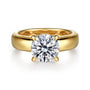 Gabriel & Co. Gold Cigar Band Round Diamond Engagement Ring | Noahs Fine Jewelry Dallas