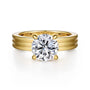Gabriel & Co 14K Gold Ribbed Round Diamond Engagement Ring | Noahs fine Jewelry