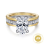 14K Gold Feah Wide Band Oval Diamond Engagement Ring | Noahs Fine Jewelry TX