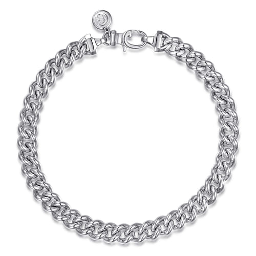 Gabriel & Co.Silver 7mm Solid Cuban Link Chain Bracelet | Noah's Fine Jewelry TX