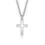 Gabriel & Co. 925 Silver Beveled Trim Cross Pendant Necklace | Noahs Fine Jewelry TX