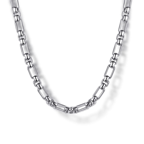 Gabriel & Co. 925 Silver Solid Figaro Link Chain Necklace | Noahs Fine Jewelry DFW