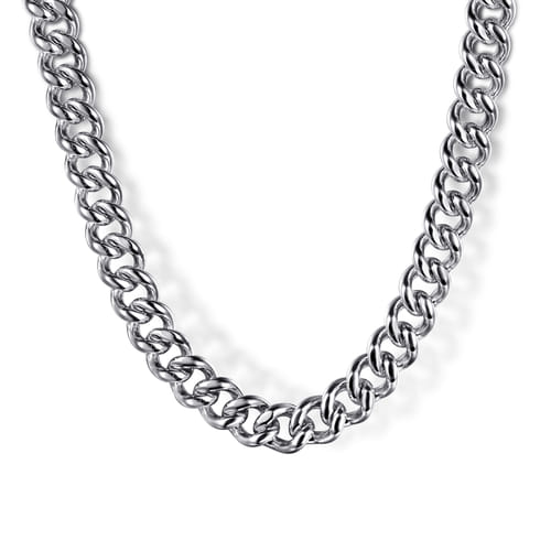 Gabriel & Co. Mens Silver 5mm Cuban Link Chain Necklace | Noah's Fine Jewelry TX