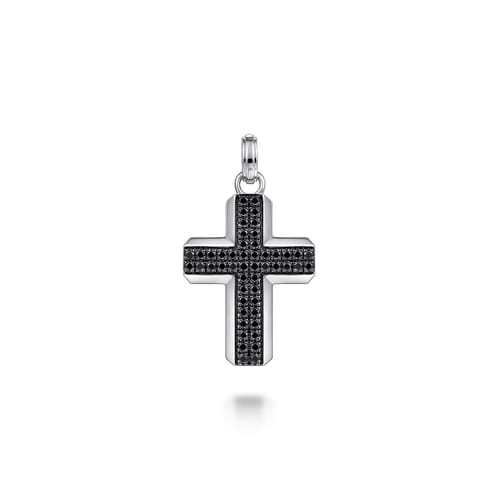 Gabriel & Co Sterling Silver Black Spinel Cross Pendant | Noah's Fine Jewelry TX