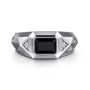 Gabriel & Co. Silver Wide Faceted Onyx Mens Ring | Noahs Fine Jewelry Dallas