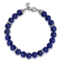 Gabriel & Co. Silver 8mm Lapis Beaded Bracelet | Noah's Fine Jewelry Dallas