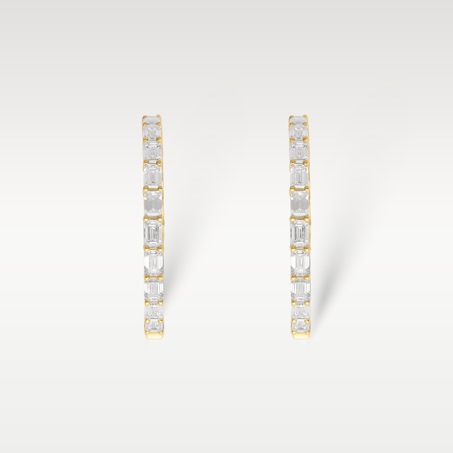 Inside Out Emerald Cut Diamond Hoops | Noahs fine Jewelry & Watches DFW 