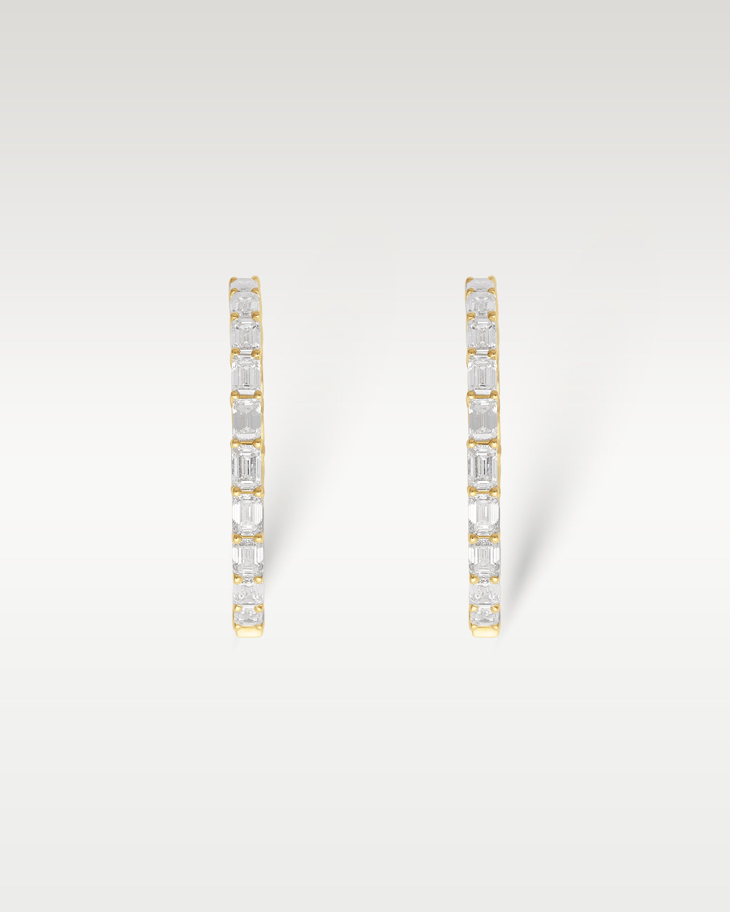 Inside Out Emerald Cut Diamond Hoops | Noahs fine Jewelry & Watches DFW 