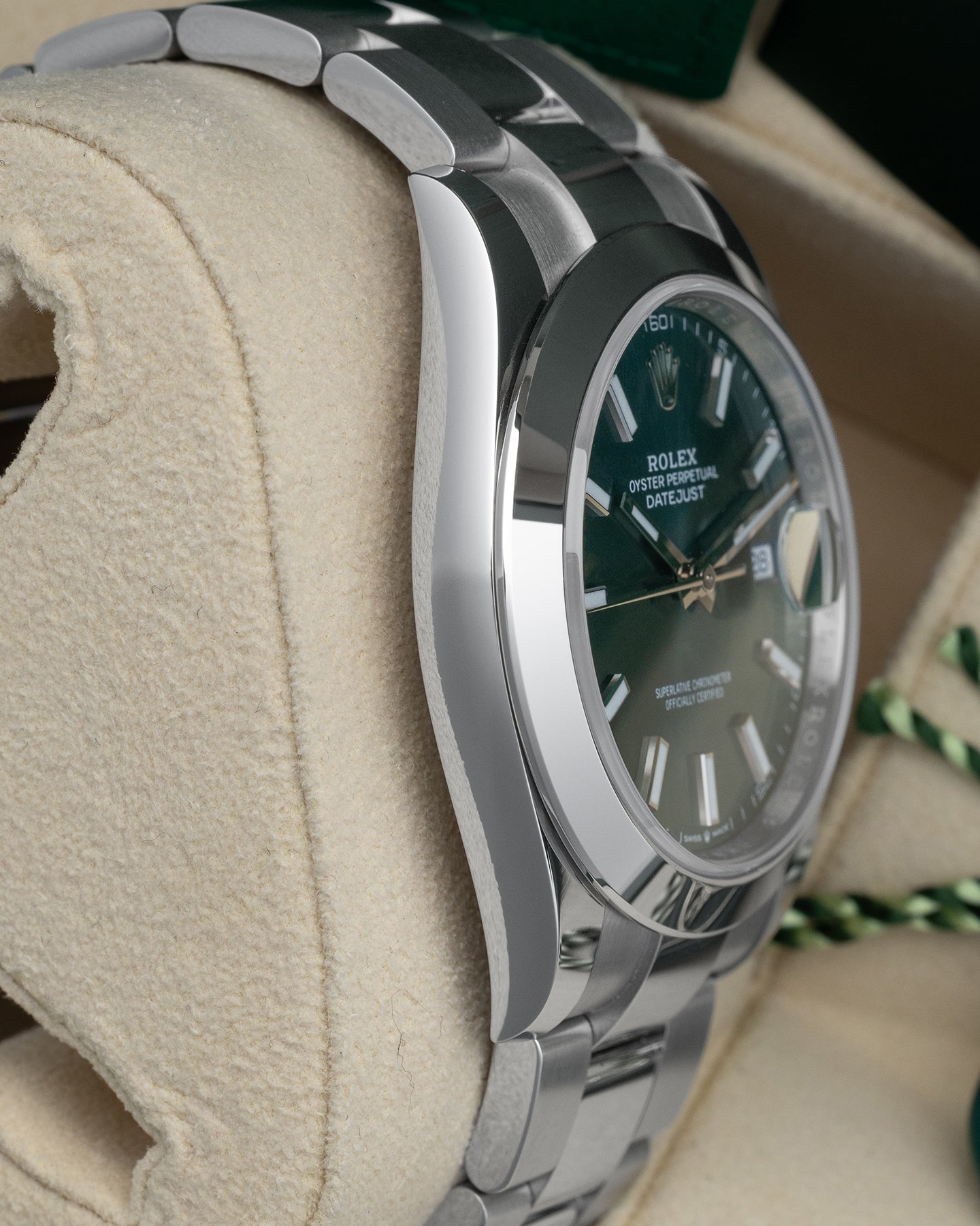 Green Dial Rolex Datejust 126300 at Noah's Fine Watches & Jewelry in Frisco, Texas