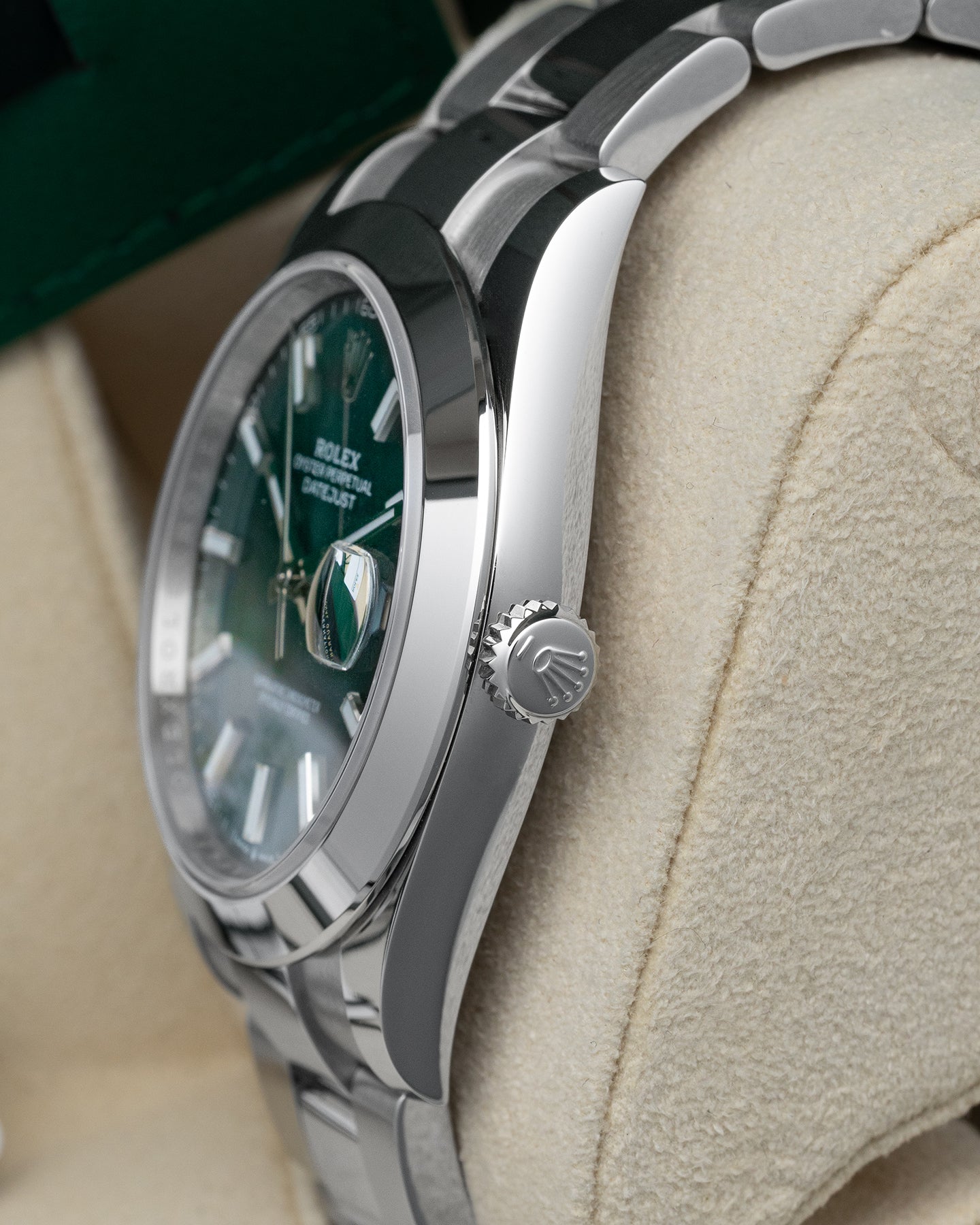 Green Dial Rolex Datejust 126300 at Noah's Fine Watches & Jewelry in Frisco, Texas