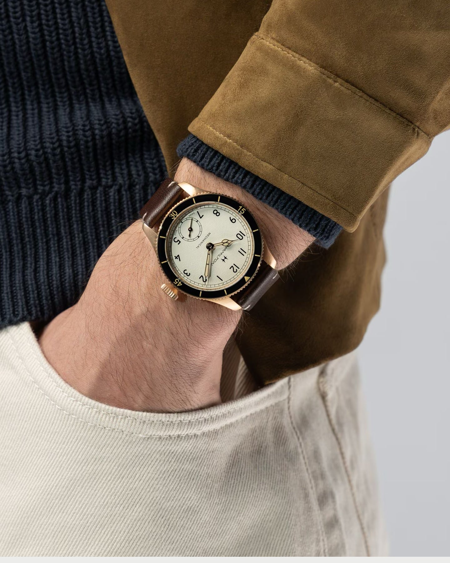 Hamilton Khaki Aviation Pilot Pioneer Mechanical Bronze H76709510 | Noah's Fine Watches