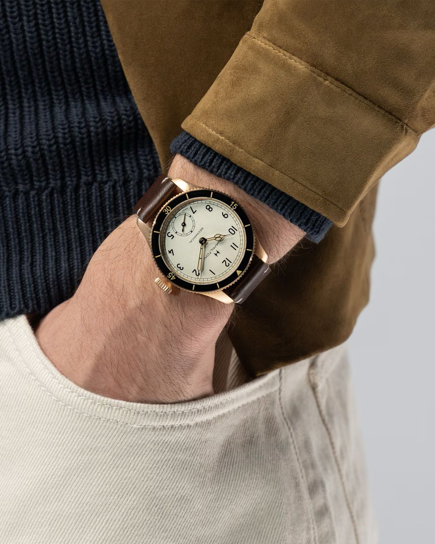 Hamilton Khaki Aviation Pilot Pioneer Mechanical Bronze H76709510 | Noah's Fine Watches