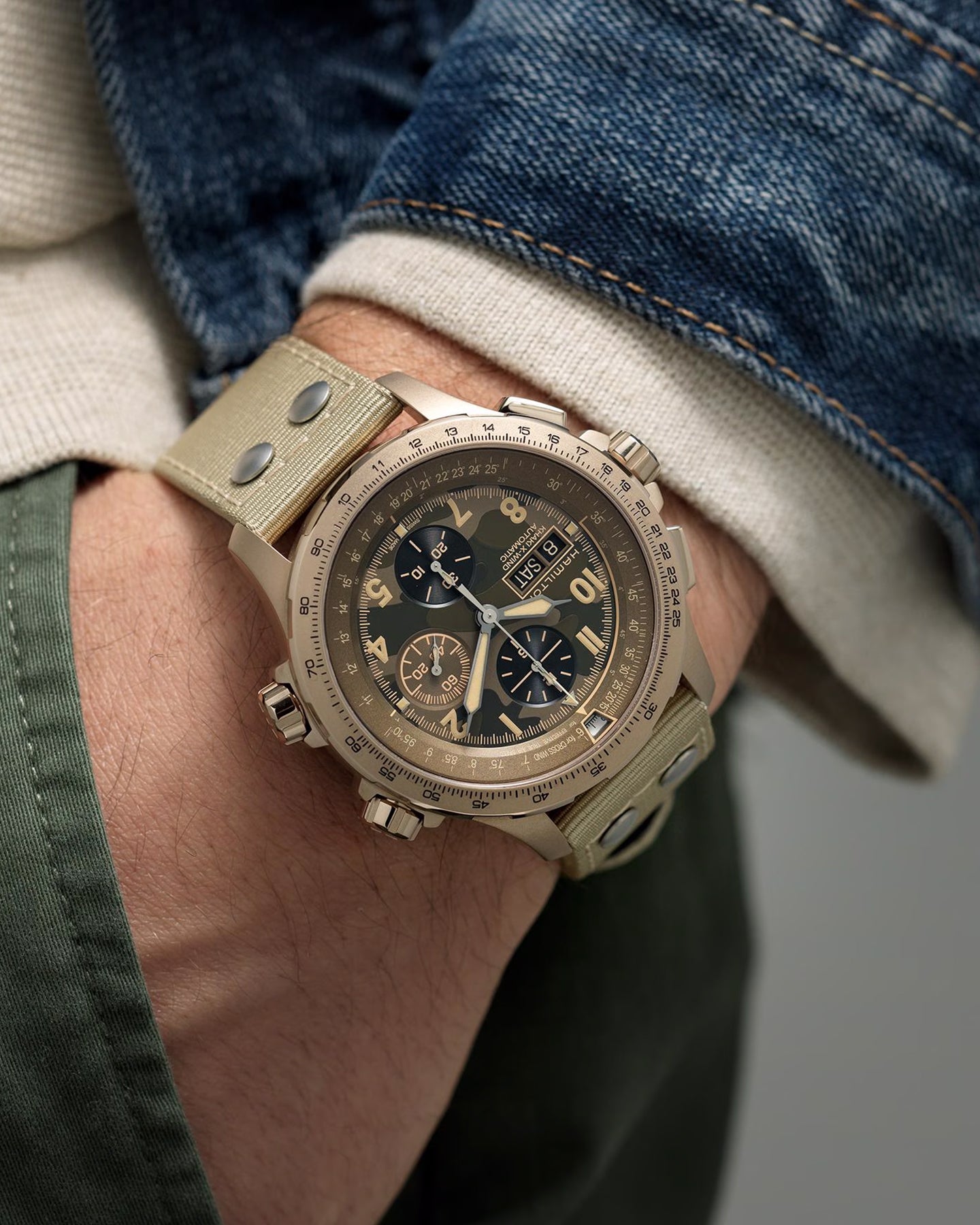 Khaki Aviation X-Wind H77916920 Beige Hamilton Watch | Noah's Fine Watches and Jewelry