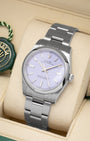 Lavender Rolex Oyster Perpetual 34 124200 | Noahs Fine Watches & Jewelry