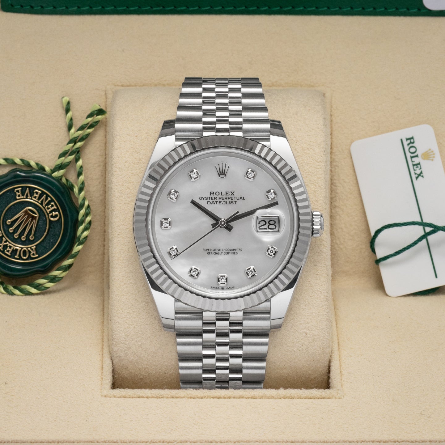 MOP Diamond Dial Rolex Datejust 41 126334 | Noahs Fine Watches & Jewelry