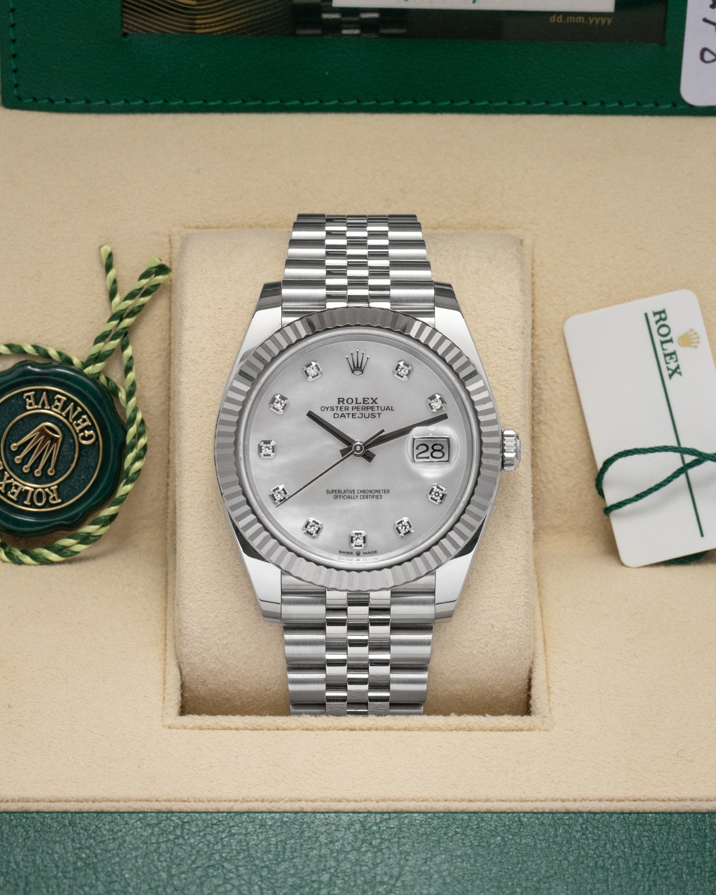 MOP Diamond Dial Rolex Datejust 41 126334 | Noahs Fine Watches & Jewelry