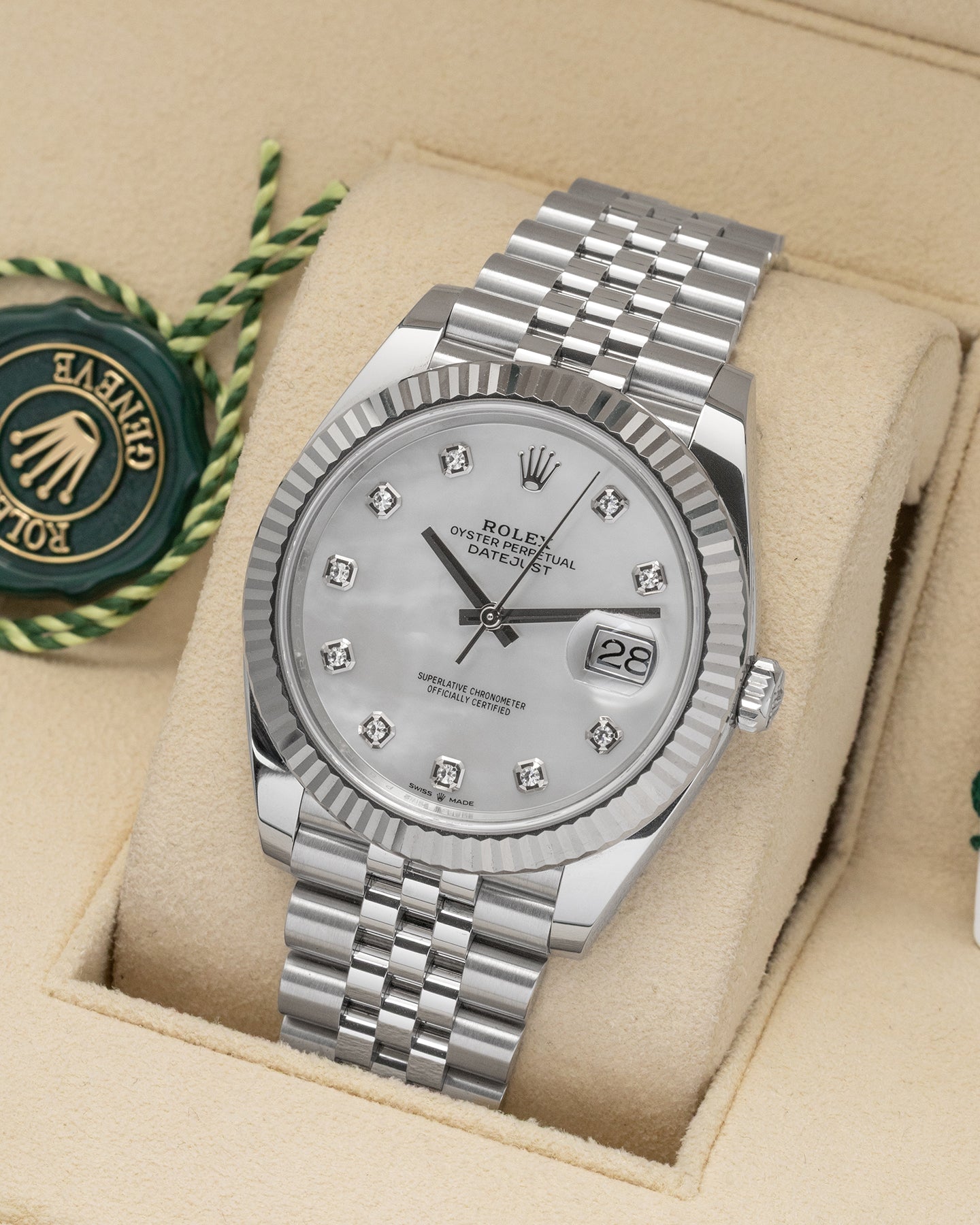 MOP Diamond Dial Rolex Datejust 41 126334 | Noahs Fine Watches & Jewelry