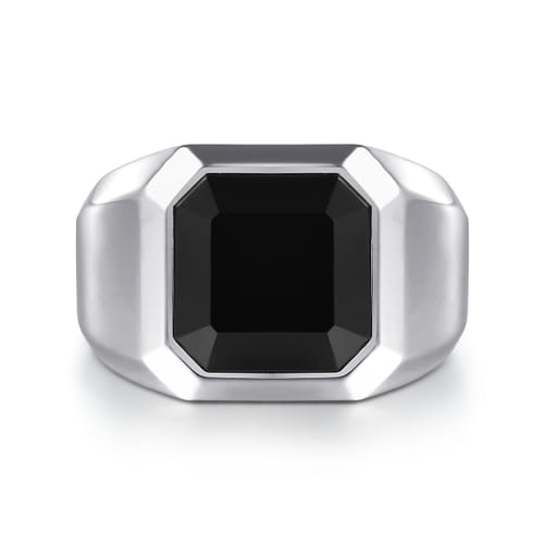 Gabriel & Co. 925 Sterling Silver Onyx Signet Ring