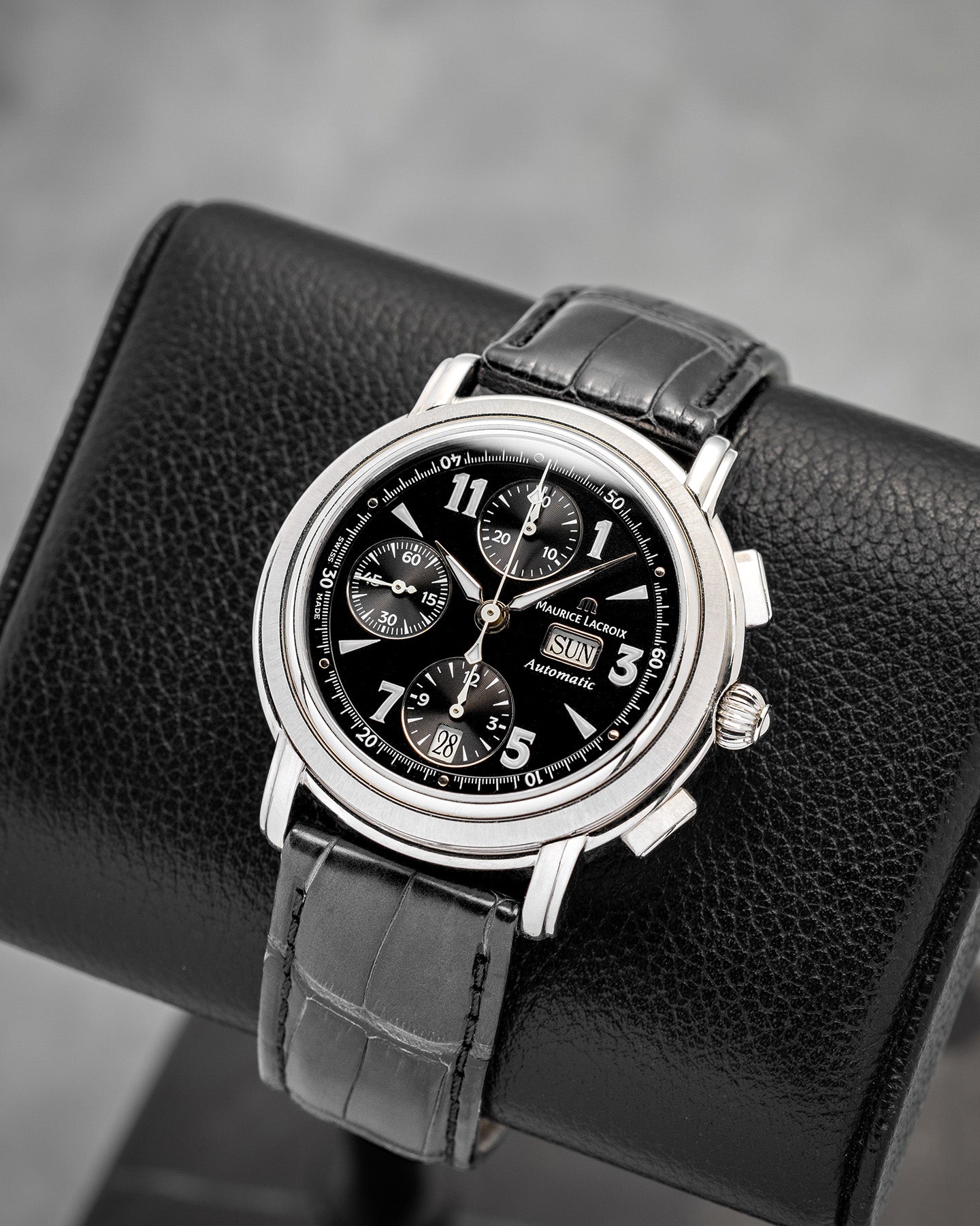 Black Maurice Lacroix Masterpiece Croneo MP6318 Watch | Noah's Fine Watches and Jewelry