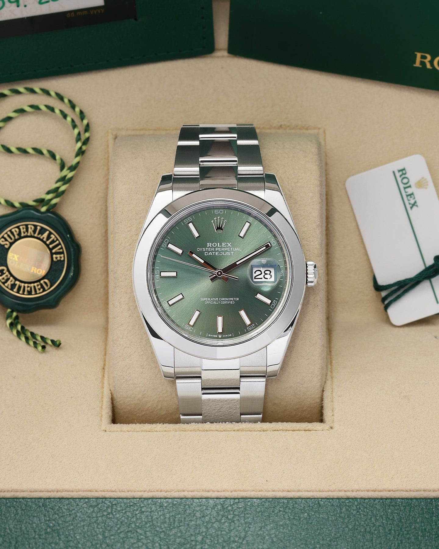 Mint Green Rolex Datejust 41 126300 | Noah's Fine Watches & Jewelry Dallas