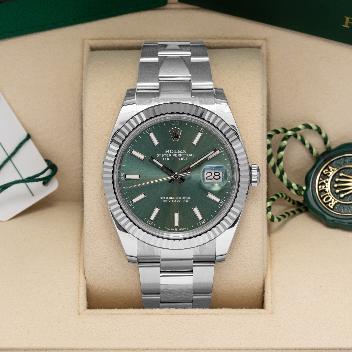 Mint Green Rolex Datejust 41 126334 | Noahs Fine Watches and Jewelry TX