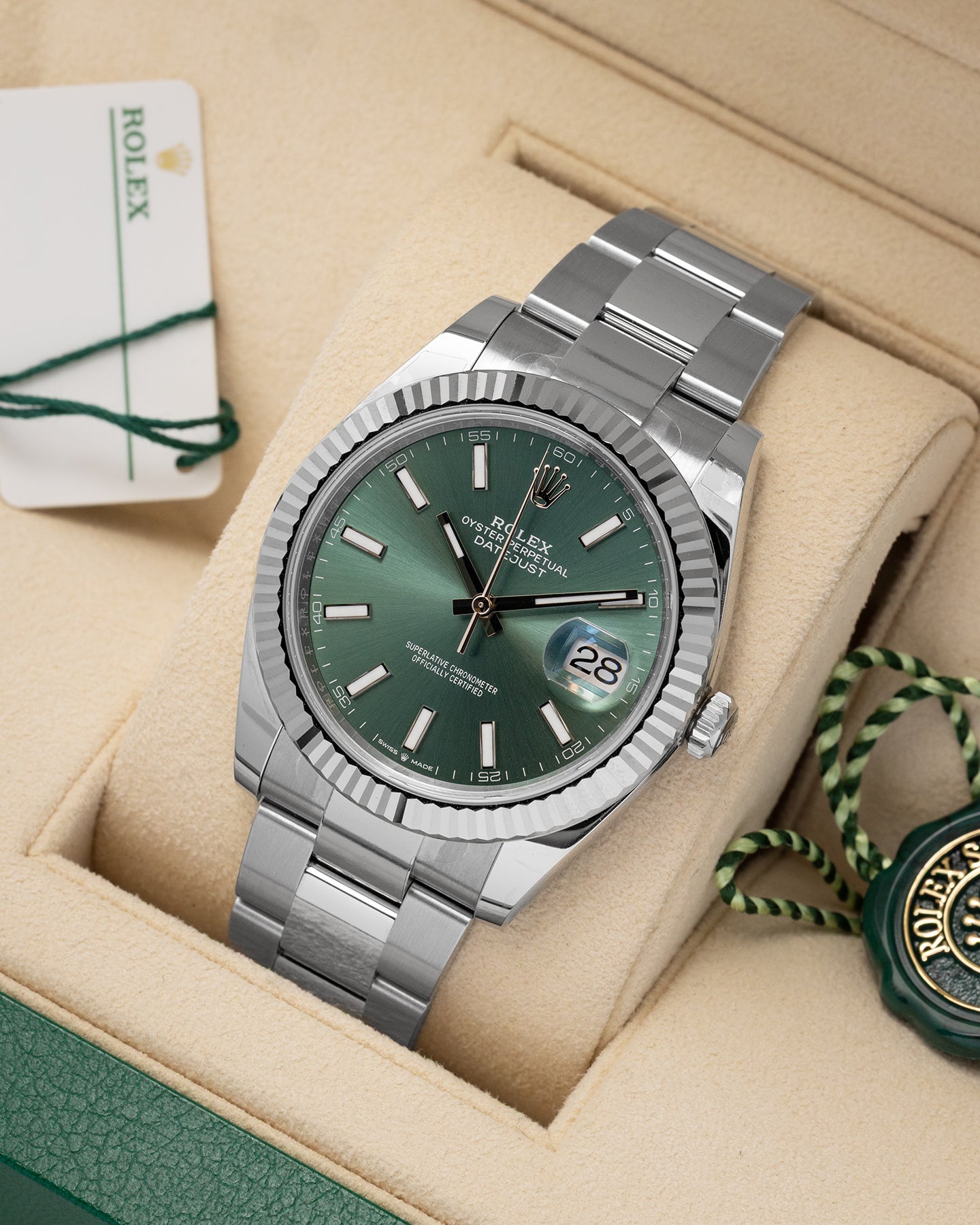 Mint Green Rolex Datejust 41 126334 | Noahs Fine Watches and Jewelry TX