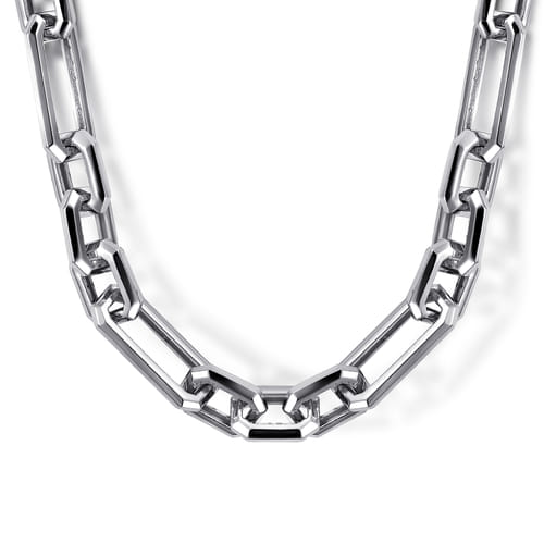 Figaro Chain Necklace 925 Sterling Silver 6.4mm
