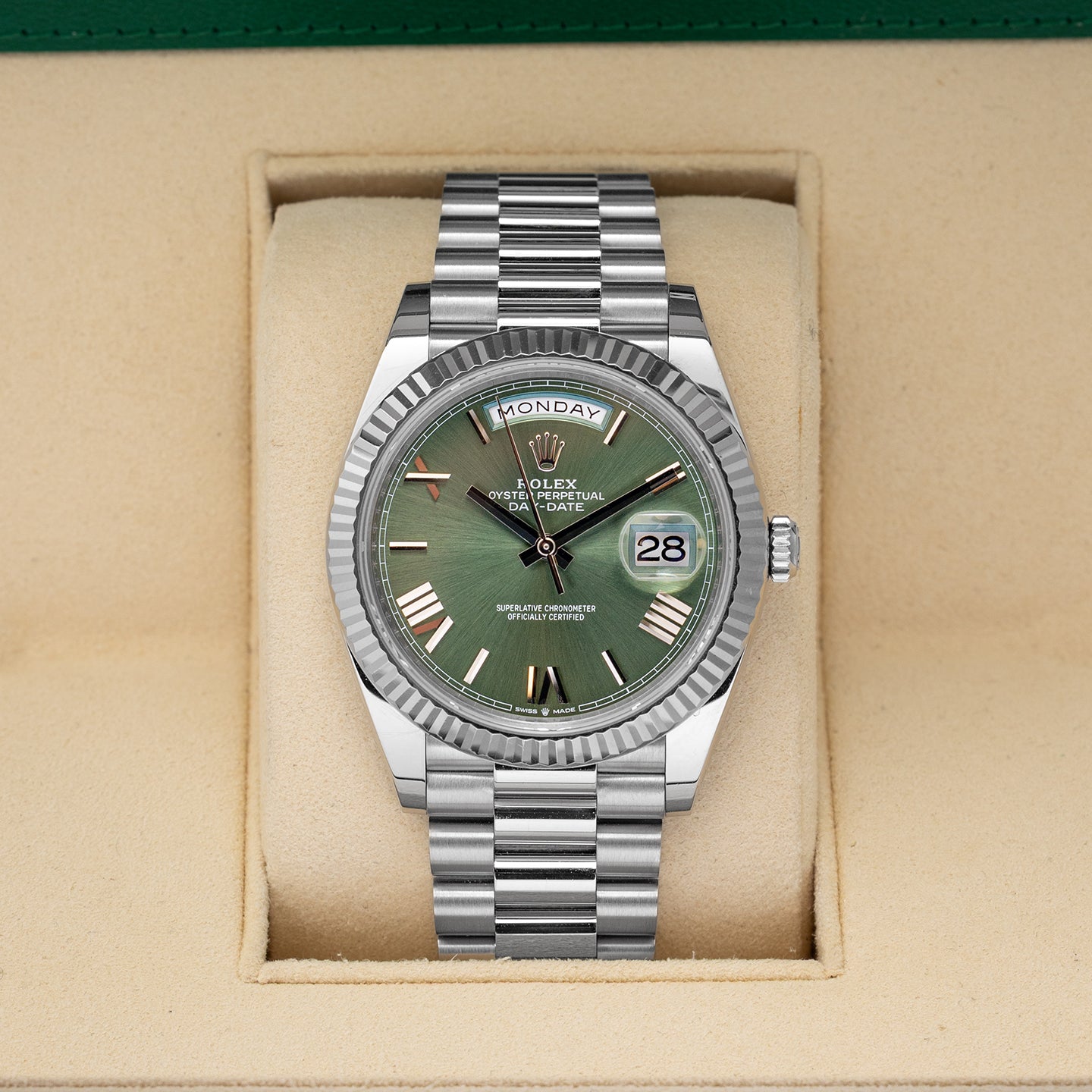 White Gold Rolex Day-Date 228239 | Noah's Fine Watches & Jewelry TX