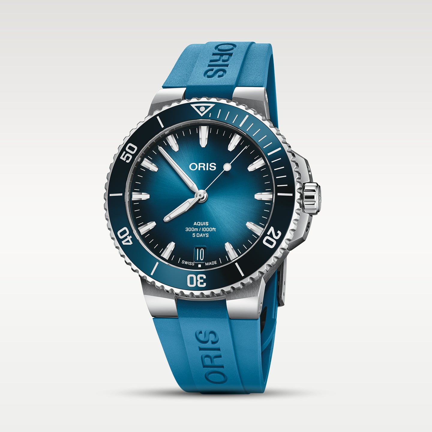 Steel Blue Oris Aquis Date Calibre 400 | Noah's Fine Watches Dallas, Texas