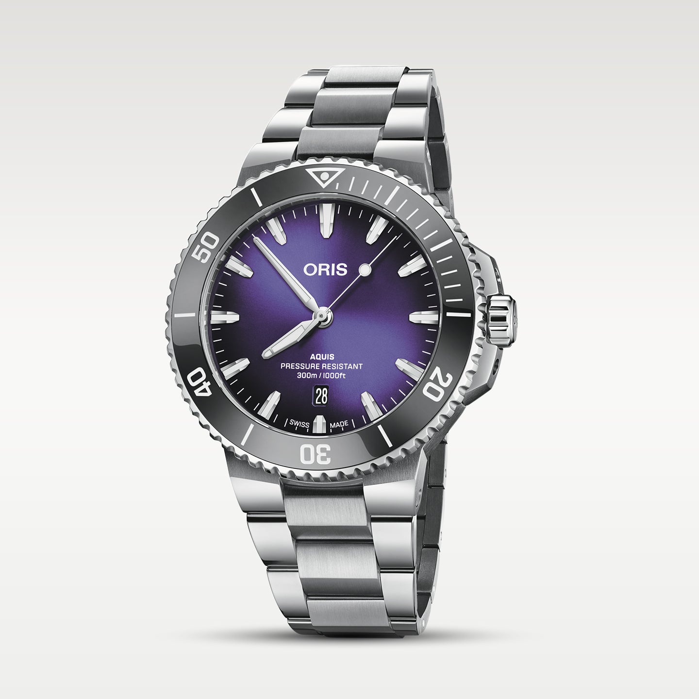Violet Oris Aquis Date Taste of Summer | Noah's Fine Watches Dallas, Texas
