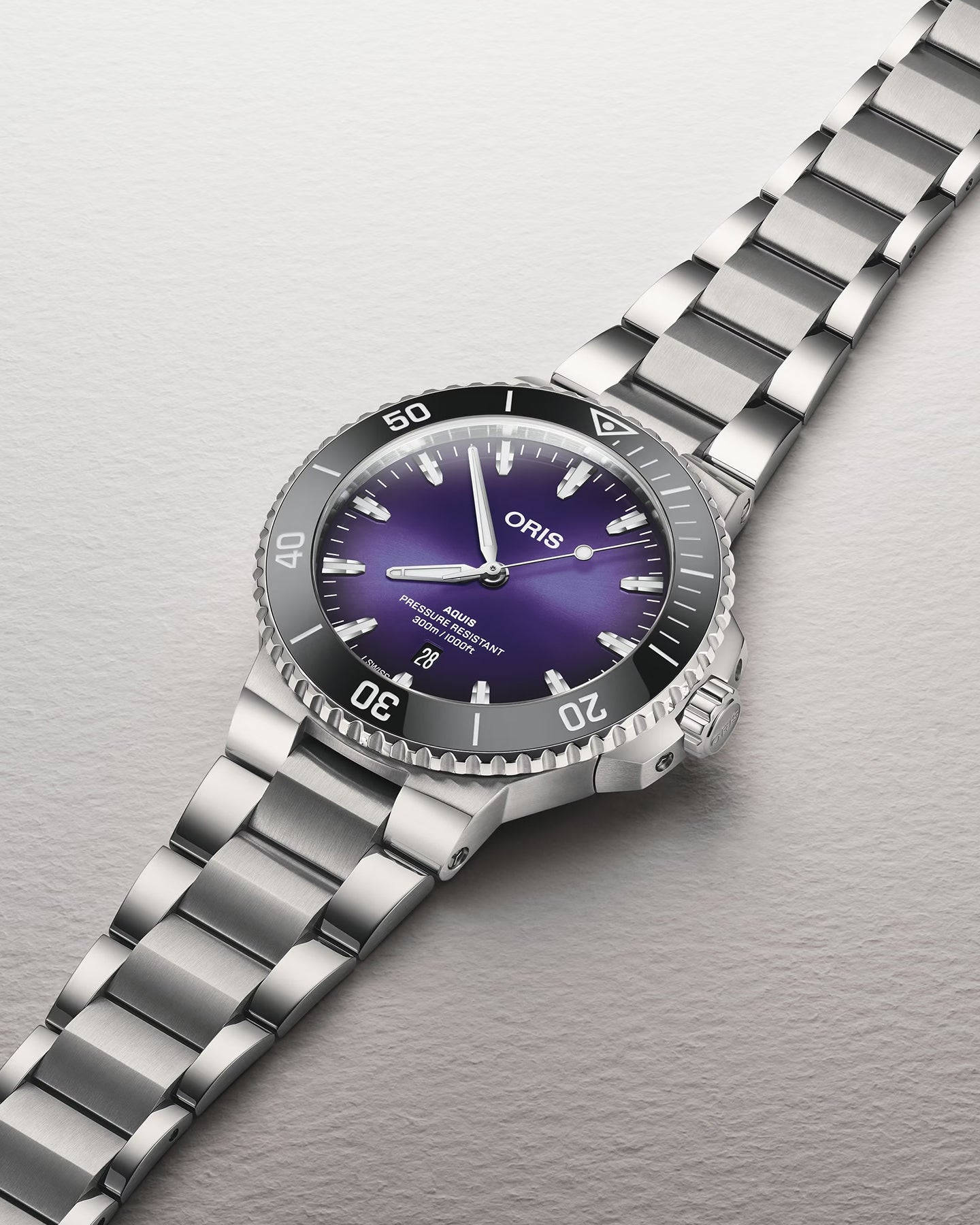 Violet Oris Aquis Date Taste of Summer | Noah's Fine Watches Dallas, Texas