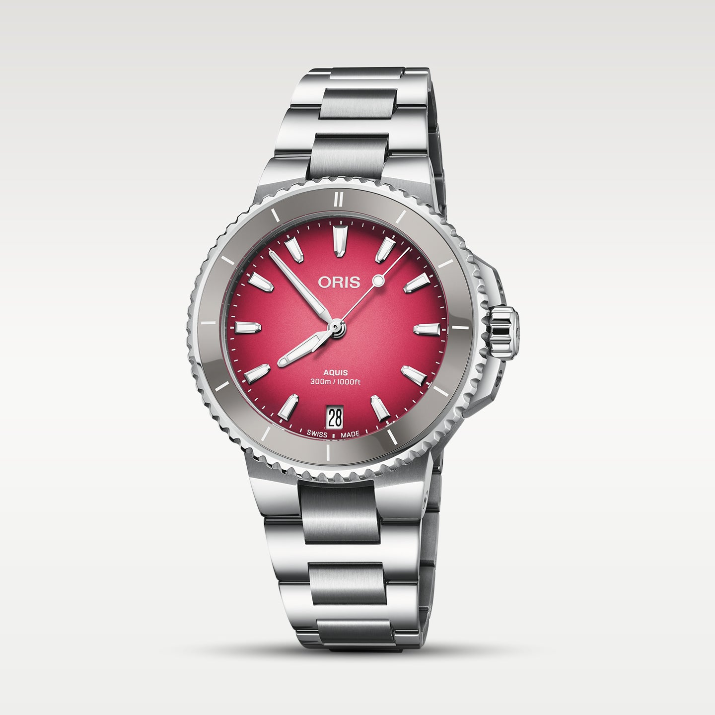 Red-Pink Oris Aquis Date Taste of Summer | Noahs Fine Watches DFW, Texas