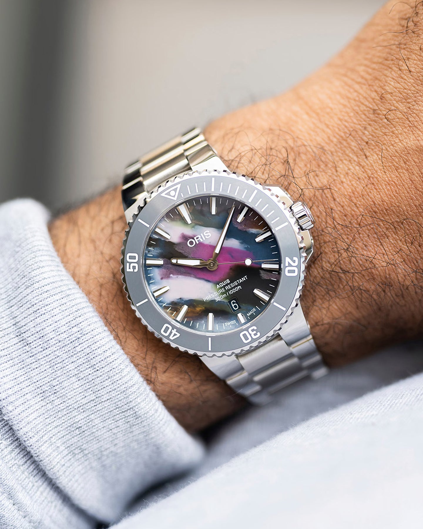 Multicolored Steel Oris Aquis Date Upcycle | Noah's Fine Watches DFW, Texas