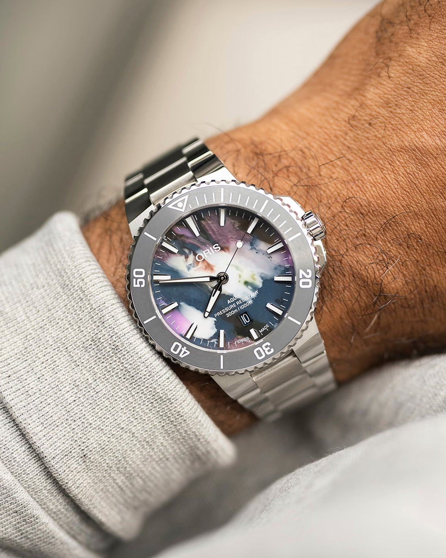 43.5mm Multicolored Oris Aquis Date Upcycle | Noah's Fine Watches Dallas, TX